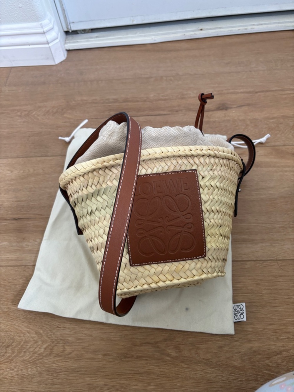 Loewe Paula’s Ibiza Palm Leaf Drawstring Mini Bucket Bag - Picture 10 of 10